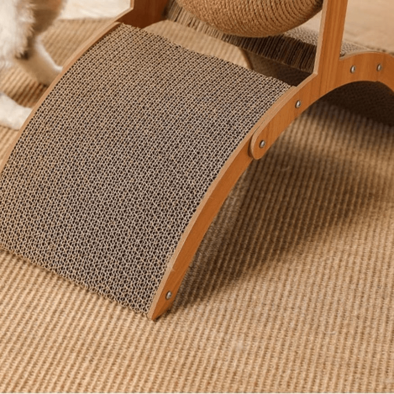 🐱50% RABATT! 🧶 Natürlicher Sisal-Kratzball mit Kartonunterlage – Befriedigt den Kratztrieb, Schont Möbel & Für jede Katze 🎉