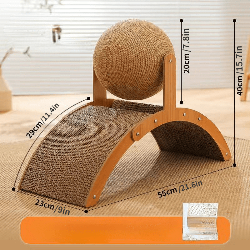🐱50% RABATT! 🧶 Natürlicher Sisal-Kratzball mit Kartonunterlage – Befriedigt den Kratztrieb, Schont Möbel & Für jede Katze 🎉