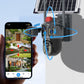 Solarbetriebene 360°-Domekamera mit Dreifachlinse - Laser-Farb-Nachtsicht, Zwei-Wege-Interkom & App-Steuerung | 8MP, 4G/WiFi