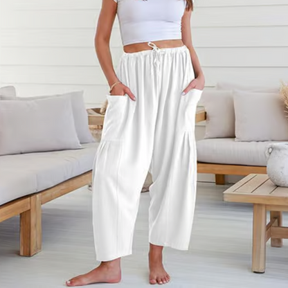 👖✨ 50% RABATT! Einfarbige Damenhose mit weitem Bein – Lässig, bequem & perfekt für einen lässig-eleganten Look 🍂