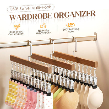 👕🔥 50% RABATT! 360° Drehbarer Mehrfach-Kleiderbügel mit Haken – 10 Clips – Platzsparend & praktisch – Perfekt für Röcke, Hosen, Schals & Accessoires ✨