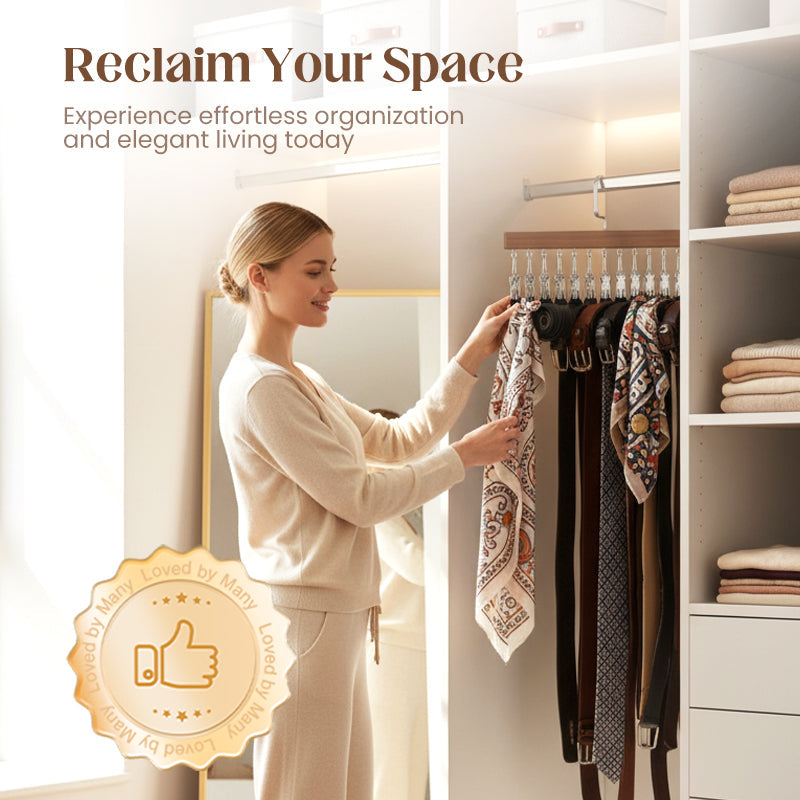 👕🔥 50% RABATT! 360° Drehbarer Mehrfach-Kleiderbügel mit Haken – 10 Clips – Platzsparend & praktisch – Perfekt für Röcke, Hosen, Schals & Accessoires ✨