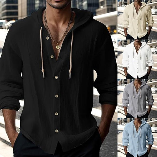 🧥✨ 50% RABATT! Herren Freizeit-Langarm-Kapuzenpullover in Uni-Farbe – Lässig, bequem & perfekt für kühlere Tage 🍂