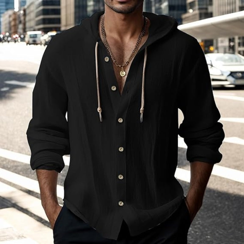 🧥✨ 50% RABATT! Herren Freizeit-Langarm-Kapuzenpullover in Uni-Farbe – Lässig, bequem & perfekt für kühlere Tage 🍂