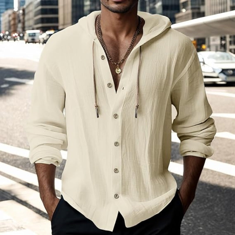 🧥✨ 50% RABATT! Herren Freizeit-Langarm-Kapuzenpullover in Uni-Farbe – Lässig, bequem & perfekt für kühlere Tage 🍂