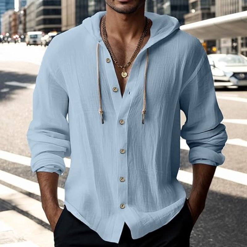 🧥✨ 50% RABATT! Herren Freizeit-Langarm-Kapuzenpullover in Uni-Farbe – Lässig, bequem & perfekt für kühlere Tage 🍂