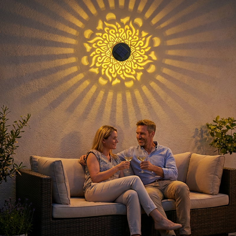 🌀Sommer-Sale 50% Rabatt 🌞💡Solar Mandala Wandleuchte für den Außenbereich, Garten, Zaun, Projektorlampe, Terrasse, Stimmungsdekoration