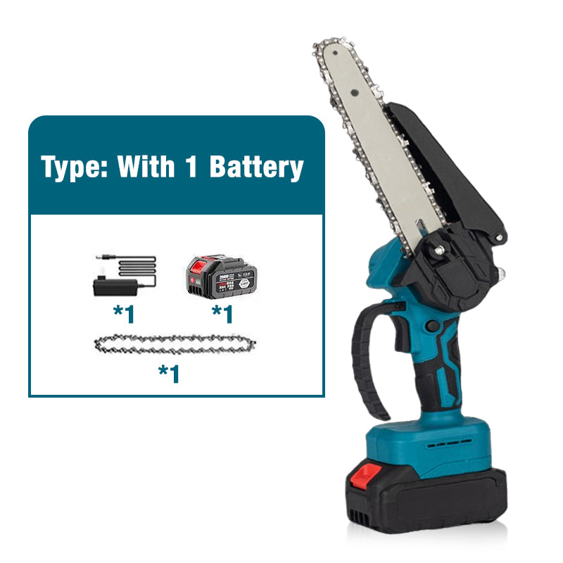 🔥 ZEITLICH BEGRENZTE AKTION: 50 % RABATT! 6-Zoll-Akku-Minikettensäge mit 2 Akkus – Leicht, kabellos & kraftvoll 🪚🌳