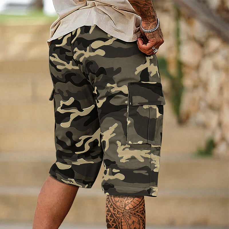 🔥 Herren-Camo-Cargoshorts mit Mehreren Taschen – Bequem, Strapazierfähig & Perfekt für Outdoor-Aktivitäten 🏕️