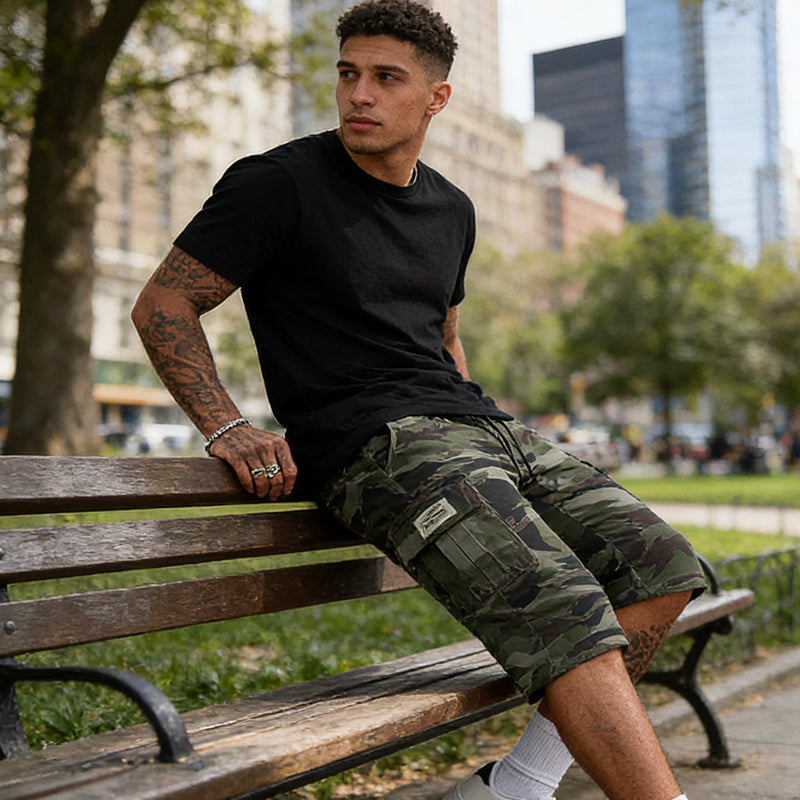 🔥 Herren-Camo-Cargoshorts mit Mehreren Taschen – Bequem, Strapazierfähig & Perfekt für Outdoor-Aktivitäten 🏕️