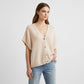 🌞Frühlingserwachen: 50% Rabatt!🦋Damen Leichte Kurzarm Strickjacke – Fledermausärmel & V-Ausschnitt, Vielseitig für Frühling & Herbst
