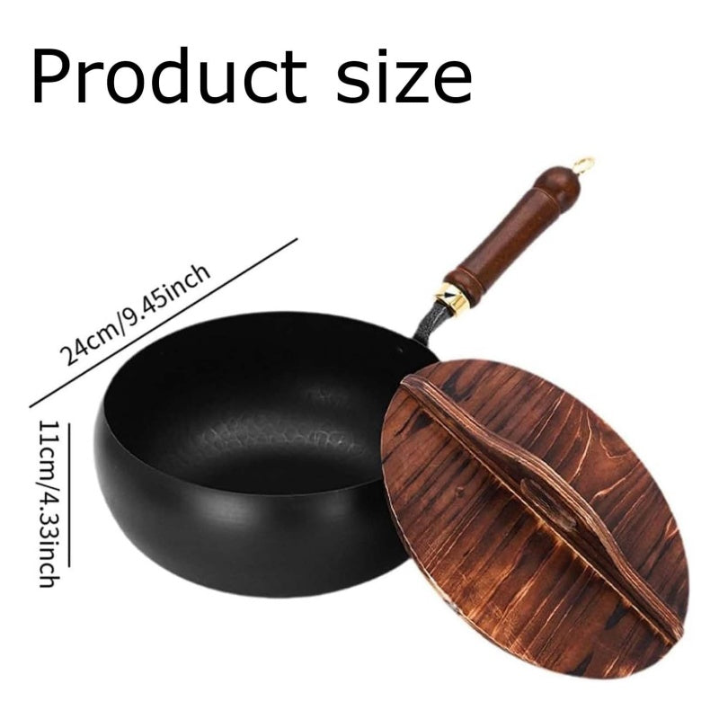 🔥🔥55 % Rabatt 🍳✨Alteisen Wok – Robuster Gusseisenbräter mit Deckel für Braten & Kochen👩‍🍳🍲
