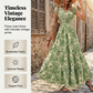 👗✨ 50% RABATT! Damen Maxikleid mit V-Ausschnitt, Blumenmuster & geraffter Taille – Luftig, elegant & perfekt für Sommer, Hochzeit & Party 🔥
