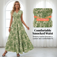 👗✨ 50% RABATT! Damen Maxikleid mit V-Ausschnitt, Blumenmuster & geraffter Taille – Luftig, elegant & perfekt für Sommer, Hochzeit & Party 🔥