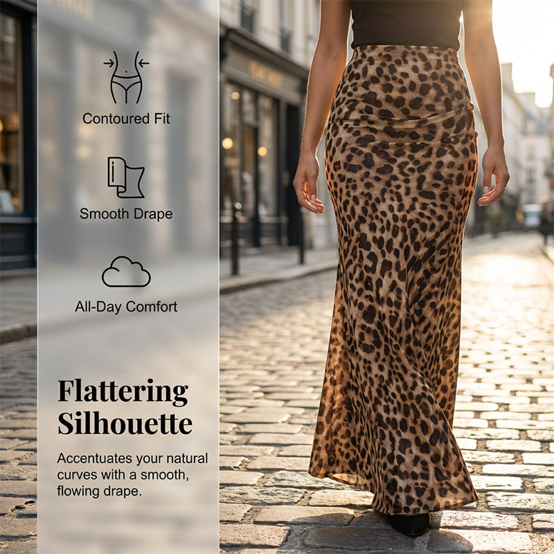 🐆 50% Rabatt! Damen Leopardenrock mit hoher Taille und Fischschwanzschnitt – leicht & knitterarm | vielseitig & beinverlängernd ✨