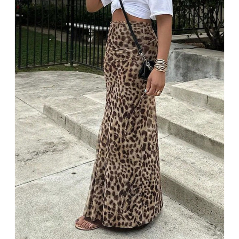 🐆 50% Rabatt! Damen Leopardenrock mit hoher Taille und Fischschwanzschnitt – leicht & knitterarm | vielseitig & beinverlängernd ✨