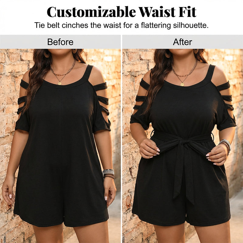 💎 -50% AUF SCHICKEN COLD-SHOULDER JUMPSUIT! 💎 Bindegürtel, Taschen & Atmungsaktiver Sommerstil
