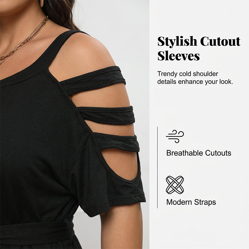 💎 -50% AUF SCHICKEN COLD-SHOULDER JUMPSUIT! 💎 Bindegürtel, Taschen & Atmungsaktiver Sommerstil