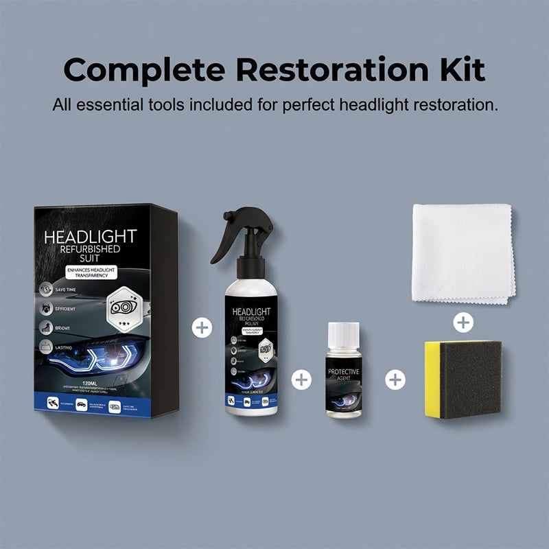 🚗 KAUFE 2, ERHALTE 1 GRATIS! 💡 Professionelles Set zur Scheinwerferaufbereitung – Entfernt Gelbstich, Stellt Klarheit Wieder Her & Einfache Anwendung ✨