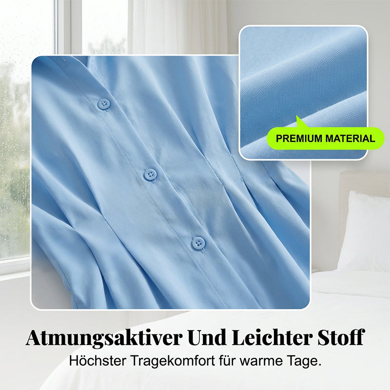 👔🌷 Frühlingsausverkauf: 50% Rabatt! Hemdblusenkleid mit Taillenraffung und langen Ärmeln – Elegant, figurbetont & perfekt für Frühling & Büro 💼