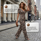 🐆✨ Damen Jumpsuit 2026 – Retro Leopardenmuster, V-Ausschnitt, Tailliert mit Falten, Weites Bein Y2K Style