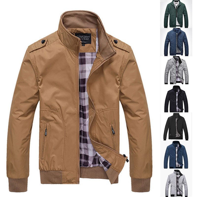 🧥60 % Rabatt! Lässige Business-Jacke für Herren – Elegante Windjacke aus Nylon, mit mehreren Taschen und Stehkragen 🌬️💼