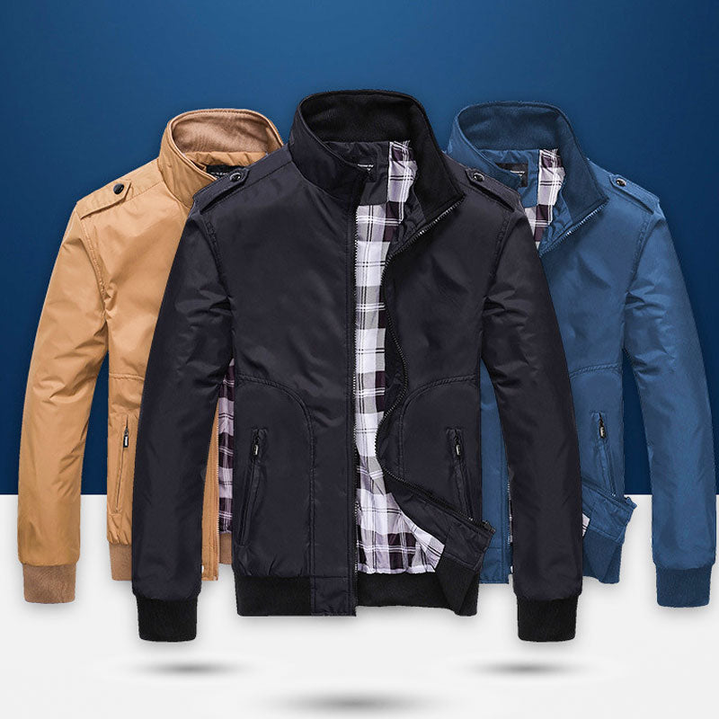 🧥60 % Rabatt! Lässige Business-Jacke für Herren – Elegante Windjacke aus Nylon, mit mehreren Taschen und Stehkragen 🌬️💼