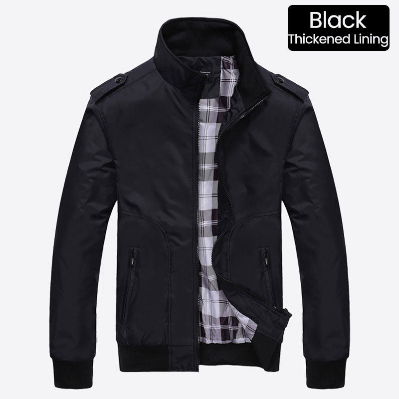 🧥60 % Rabatt! Lässige Business-Jacke für Herren – Elegante Windjacke aus Nylon, mit mehreren Taschen und Stehkragen 🌬️💼