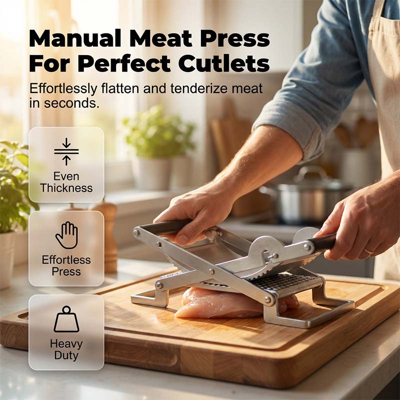 🥩🔨 50% RABATT! Langlebiger & effizienter Fleischplattierer – Massiver Edelstahl (Cromargan 18/10), 2-in-1 Schlagflächen, spülmaschinenfest – Für zartes Schnitzel, Steak & Rouladen wie beim Metzger ✨