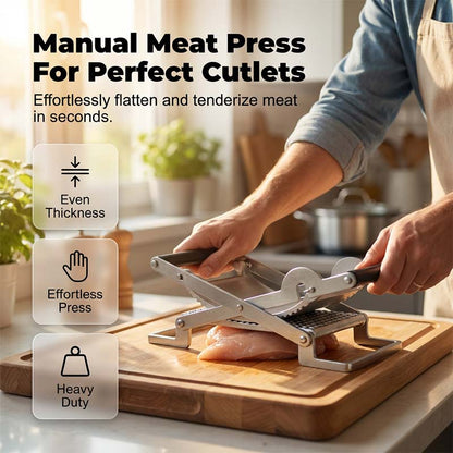 🥩🔨 50% RABATT! Langlebiger & effizienter Fleischplattierer – Massiver Edelstahl (Cromargan 18/10), 2-in-1 Schlagflächen, spülmaschinenfest – Für zartes Schnitzel, Steak & Rouladen wie beim Metzger ✨
