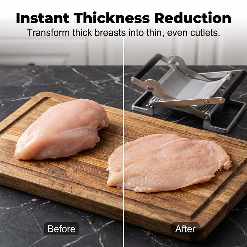 🥩🔨 50% RABATT! Langlebiger & effizienter Fleischplattierer – Massiver Edelstahl (Cromargan 18/10), 2-in-1 Schlagflächen, spülmaschinenfest – Für zartes Schnitzel, Steak & Rouladen wie beim Metzger ✨