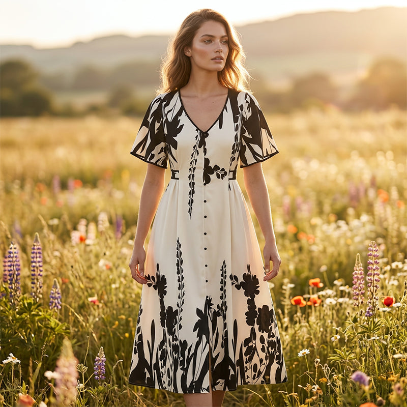 👗✨ HEUTE 50% RABATT! Luftiges Midikleid in A-Linie – Perfekte Passform für jede Figur von S bis 5XL 💃