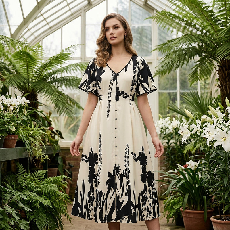👗✨ HEUTE 50% RABATT! Luftiges Midikleid in A-Linie – Perfekte Passform für jede Figur von S bis 5XL 💃