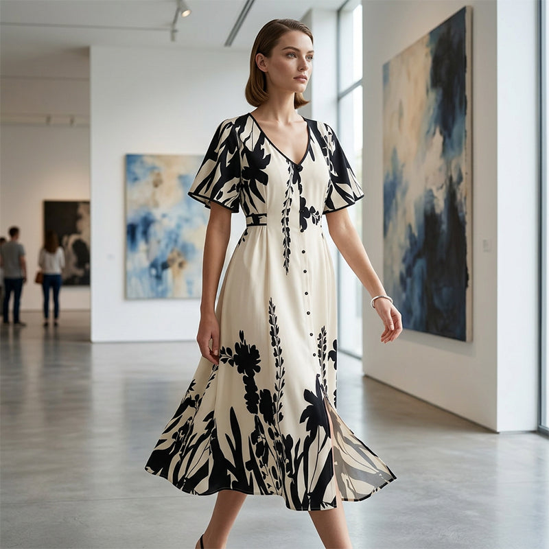 👗✨ HEUTE 50% RABATT! Luftiges Midikleid in A-Linie – Perfekte Passform für jede Figur von S bis 5XL 💃