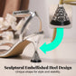 👡✨ 50% RABATT! Sandalen mit Knöchelriemen und Strasssteinen sowie skulpturalem Absatz – Glamourös, feminin & perfekt für festliche Anlässe 💎