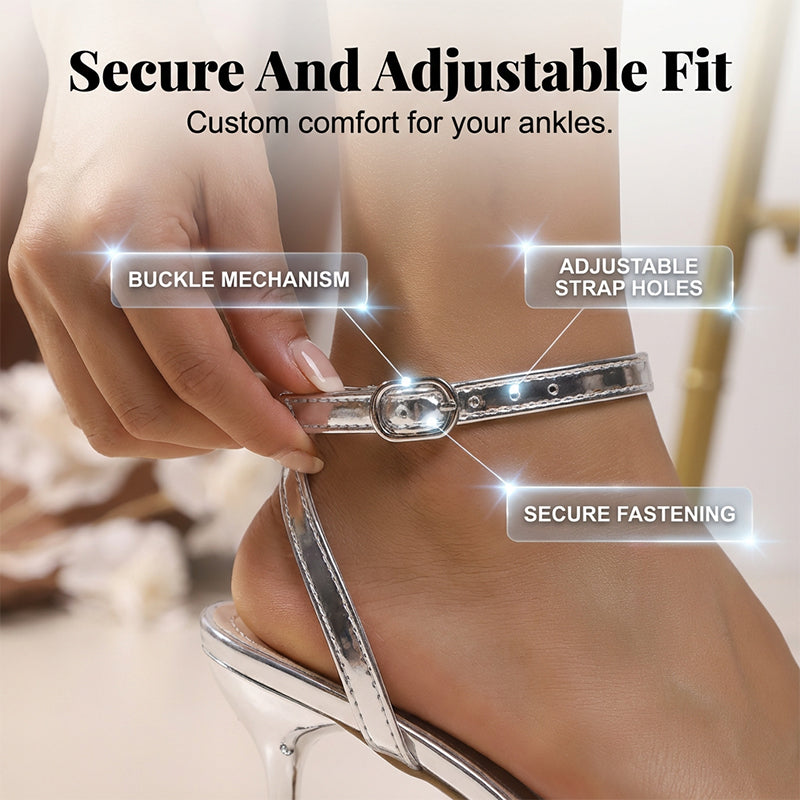 👡✨ 50% RABATT! Sandalen mit Knöchelriemen und Strasssteinen sowie skulpturalem Absatz – Glamourös, feminin & perfekt für festliche Anlässe 💎