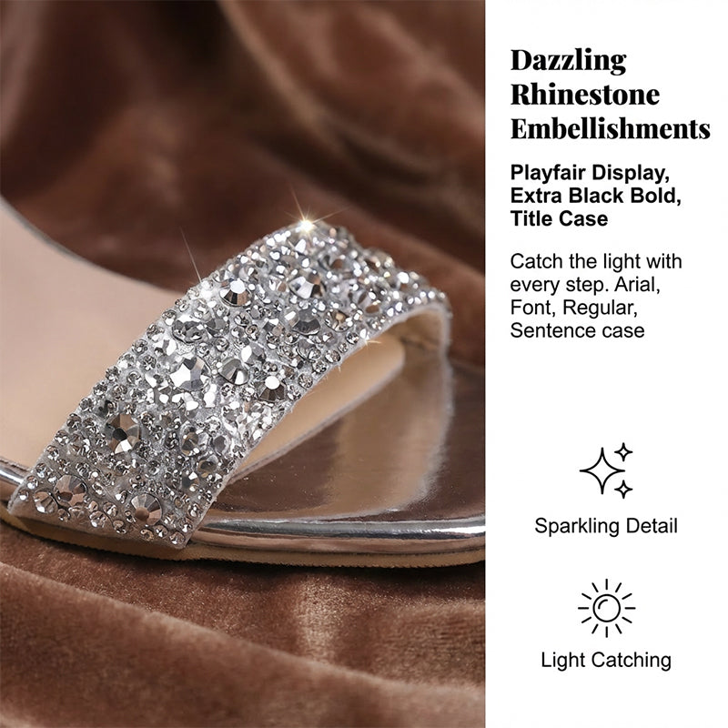 👡✨ 50% RABATT! Sandalen mit Knöchelriemen und Strasssteinen sowie skulpturalem Absatz – Glamourös, feminin & perfekt für festliche Anlässe 💎