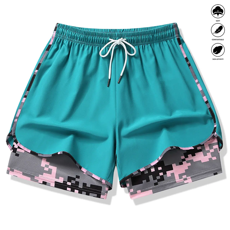 🩳 50 % RABATT AUF 2-IN-1-SPORTSHORTS! 🔥🎗️ Atmungsaktives Material, Camouflage-Futter & Taschen für Damen 🏃‍♀️✨