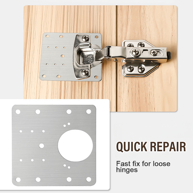 🚪 50% RABATT! 🔧 Reparaturplatte für Schranktüren – Edelstahl, stabil & einfach zu montieren – Ideal für beschädigte Scharnierbefestigungen im Haushalt 🛠️