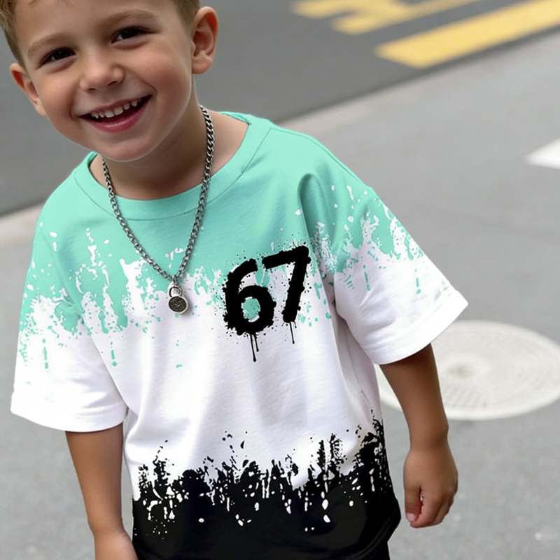 ⏳ 50% RABATT! 💥 3D-Print T-Shirt & Shorts Set für Jungen – Atmungsaktiv, Knallige Drucke & Robuster Komfort