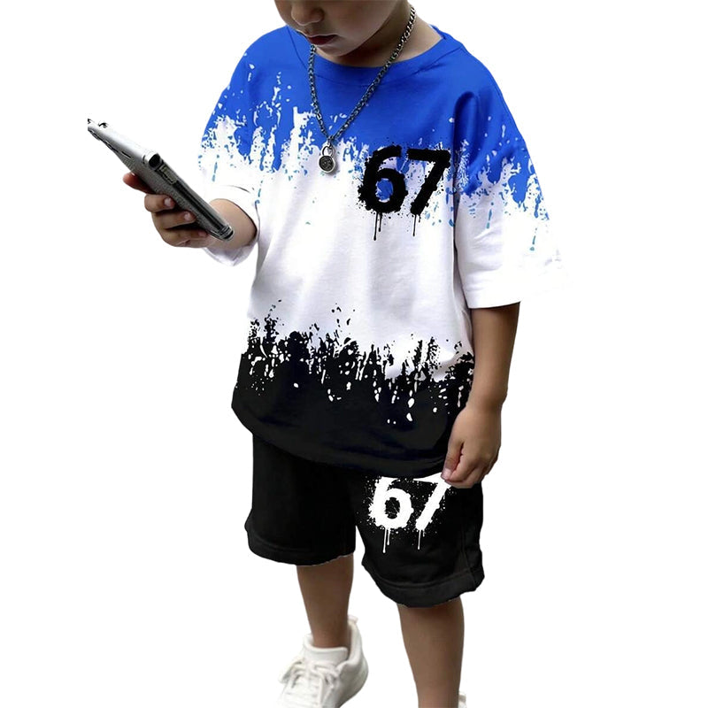 ⏳ 50% RABATT! 💥 3D-Print T-Shirt & Shorts Set für Jungen – Atmungsaktiv, Knallige Drucke & Robuster Komfort