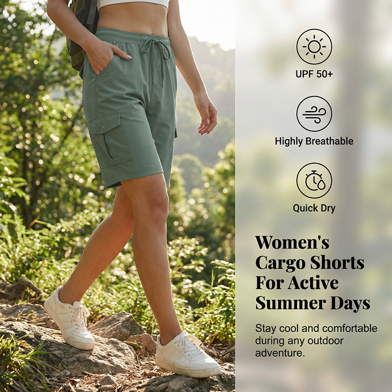 👗🔥 Cargo-Shorts für Damen – Schnelltrocknend, mit praktischen Taschen – bequem & funktional für Freizeit & Reise 🎒✈️