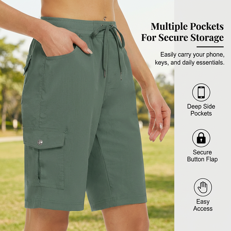 👗🔥 Cargo-Shorts für Damen – Schnelltrocknend, mit praktischen Taschen – bequem & funktional für Freizeit & Reise 🎒✈️