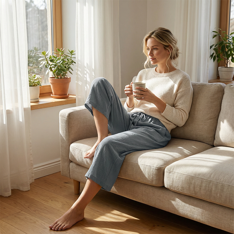 Caprihose für Damen mit Kordelzug und lässigem Schnitt