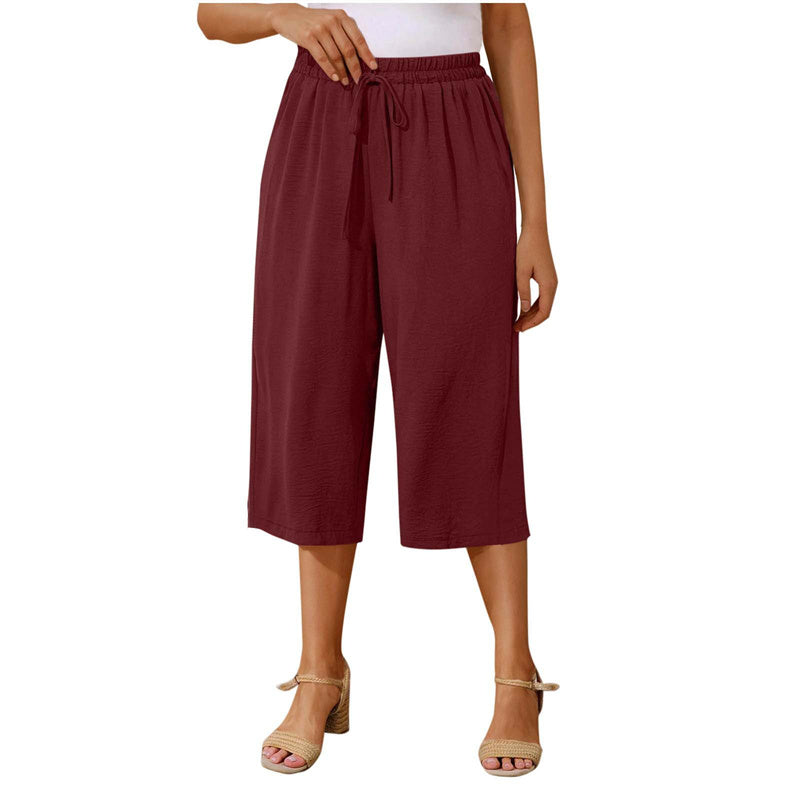 Caprihose für Damen mit Kordelzug und lässigem Schnitt