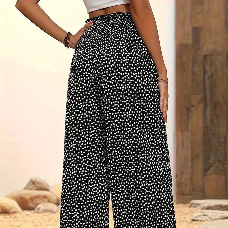 👖🌿 50% RABATT! Damen-Hose mit gerafftem Hohem Bund & Weitem Bein – Leicht, vielseitig & eleganter Oversize-Style ✨
