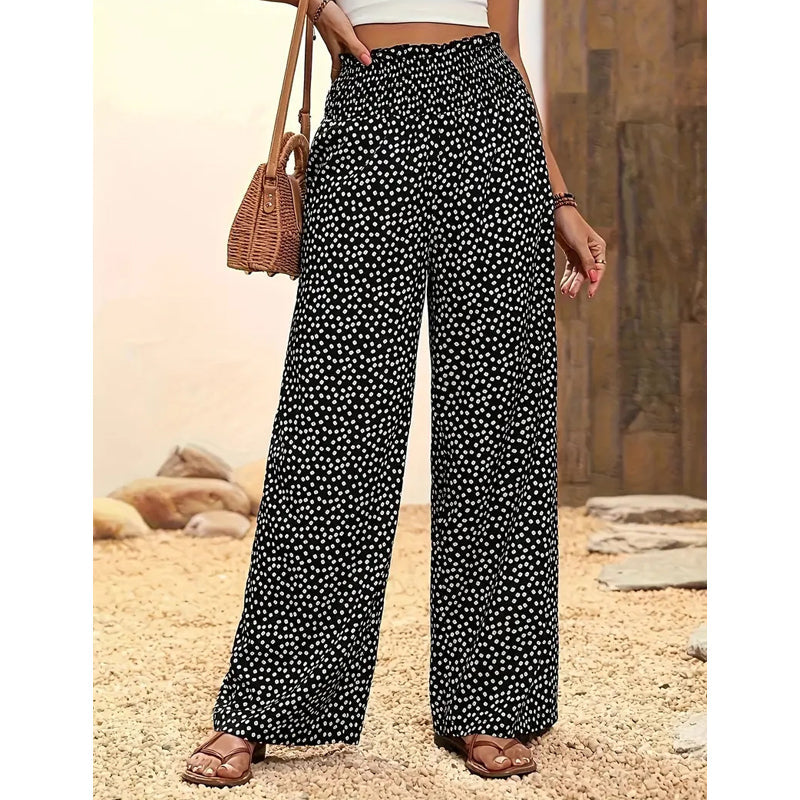 👖🌿 50% RABATT! Damen-Hose mit gerafftem Hohem Bund & Weitem Bein – Leicht, vielseitig & eleganter Oversize-Style ✨