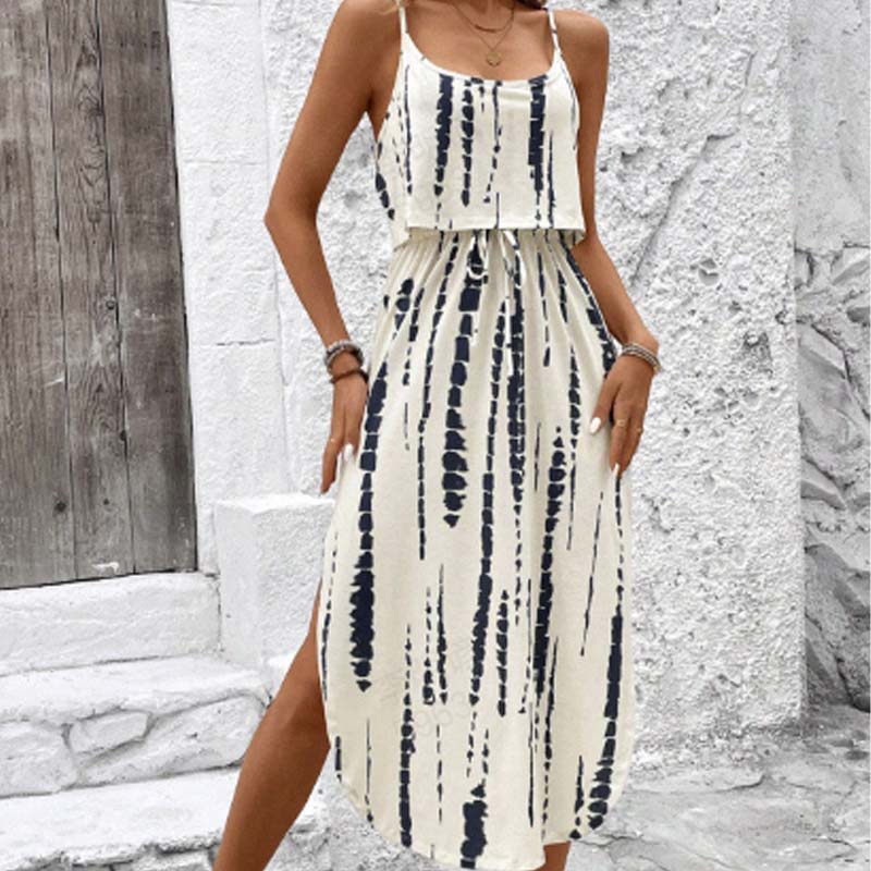 👗🌸 Damen-Midikleid in Batik-Optik mit Spaghettiträgern – 50% RABATT! Boho-Chic, leicht & perfekt für Sommer, Strand oder festliche Anlässe 🏖️
