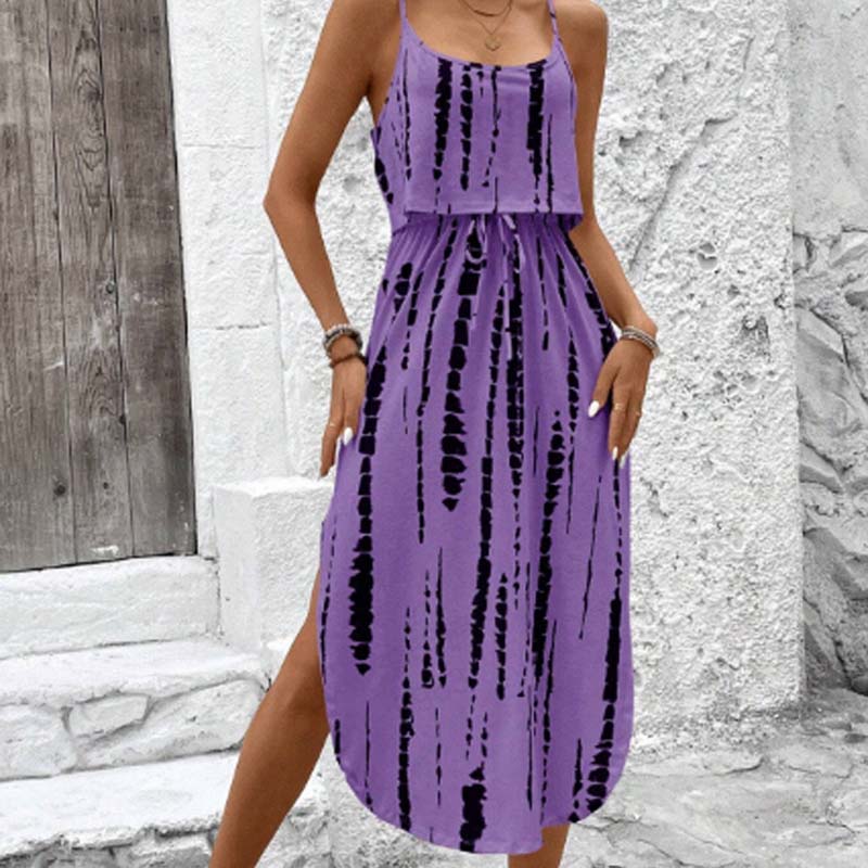👗🌸 Damen-Midikleid in Batik-Optik mit Spaghettiträgern – 50% RABATT! Boho-Chic, leicht & perfekt für Sommer, Strand oder festliche Anlässe 🏖️
