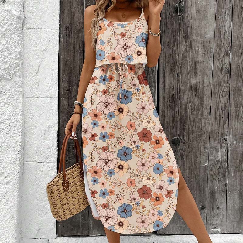 👗🌸 Damen-Midikleid in Batik-Optik mit Spaghettiträgern – 50% RABATT! Boho-Chic, leicht & perfekt für Sommer, Strand oder festliche Anlässe 🏖️